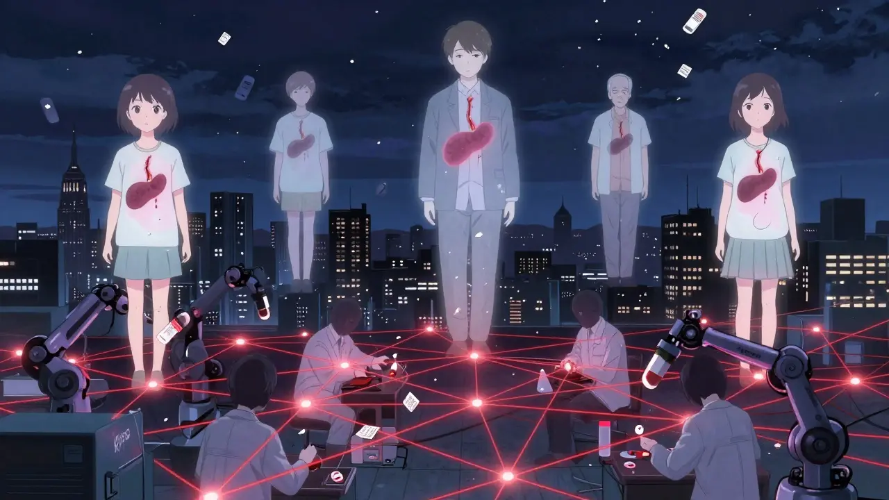 A global network of red threads connects fake drug factories to victims across the world.